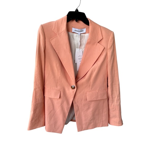 Veronica Beard Hayward Linen Blend Dickey‎ Jacket in pink Size 6 NWT - Picture 2 of 9
